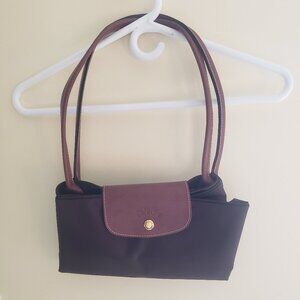 Longchamp Black and Brown Shoulder Bag